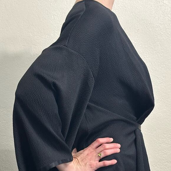 Givenchy Kimono Sleeve Black Top Silk blend Gathered front IT 38 - Picture 6 of 14